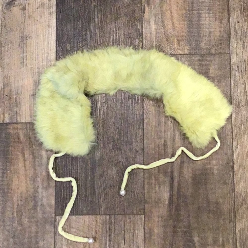 REAL FUR Lime Green Rabbit Collar…..Retails $60